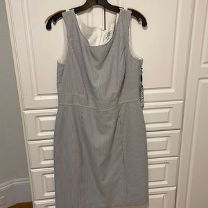 Tahari Seersucker navy dress